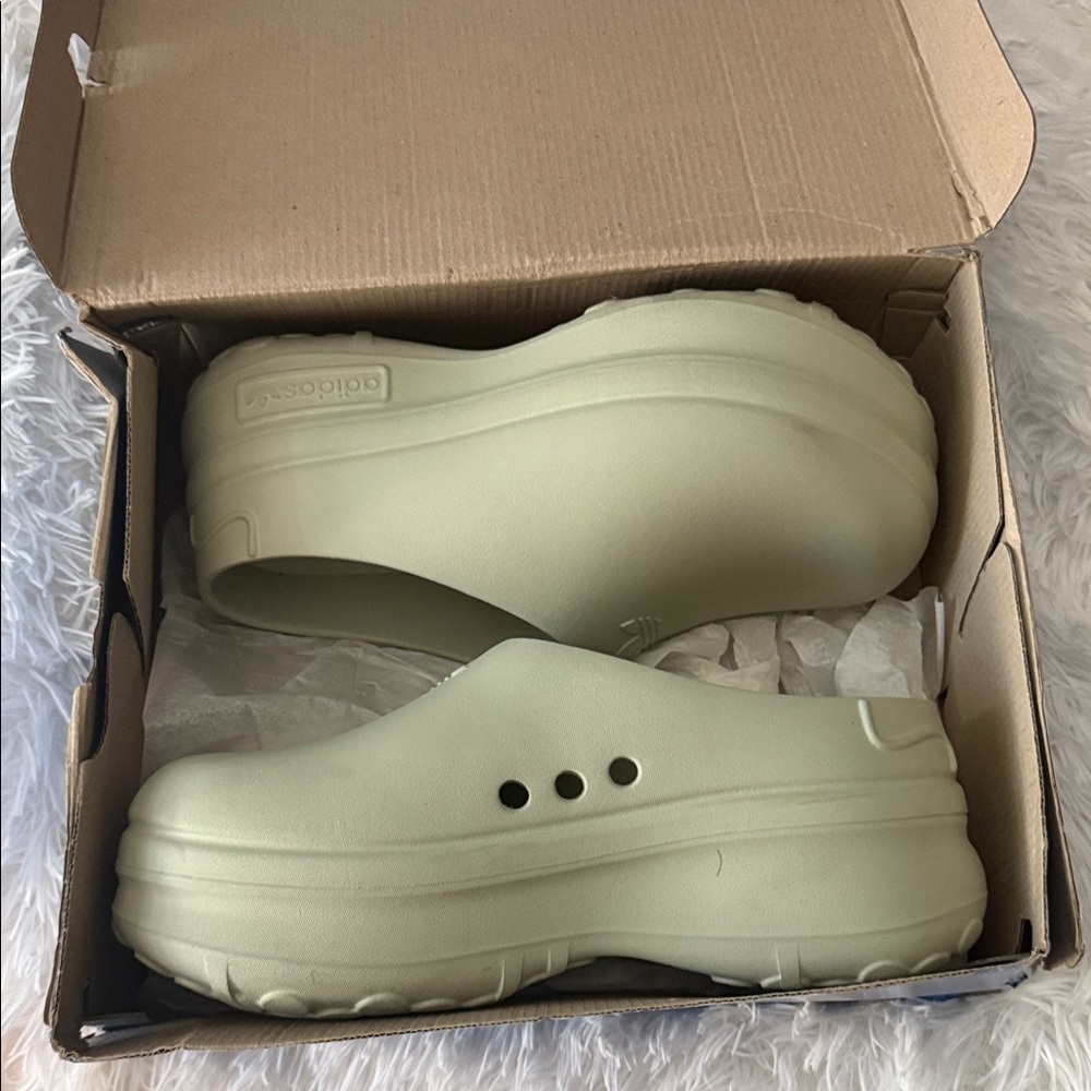 Adidas Light Green Slip-On Shoes